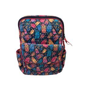 Laurel Burch Fantastic Felines Quilted Backpack Bag Colorful Cat Art Whimsical